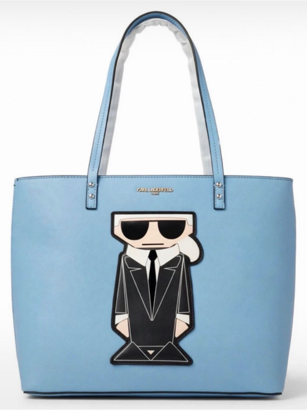 Karl Lagerfeld Blue Tote with Karl Icon Applique
